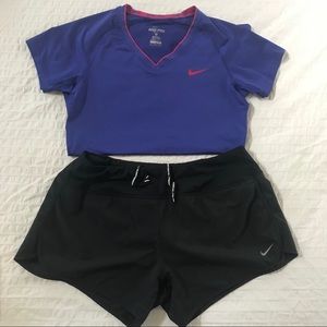 Nike Pro Purple V-Neck - M